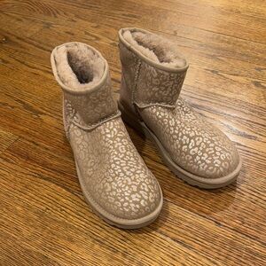UGG Metallic Leopard Print Mini Boots